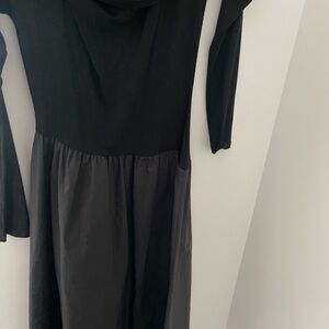 Black Long Sleeve A-Line Dress Off Shoulder